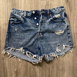 High waisted jean shorts